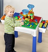 PicassoTiles Kids Activity Center Play Table &amp; Study Desk Set Sandbox Water Tight Container Stora...