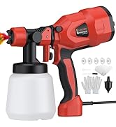 XUNTOP Paint Sprayer 850W,Spray Paint Gun with 33Oz(1000ml) Container,5 Nozzles &amp; 3 Patterns Adju...