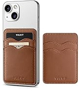 VULKIT Stick on Card Holder Compatible for iphone Leather Cell Phone Wallet Credit Card Case Stro...