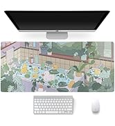 Sanfulin Large Rubber Mouse pad 35.4" x 15.7"x0.12", Long Cute Mouse Keyboard Mat for Office Home...