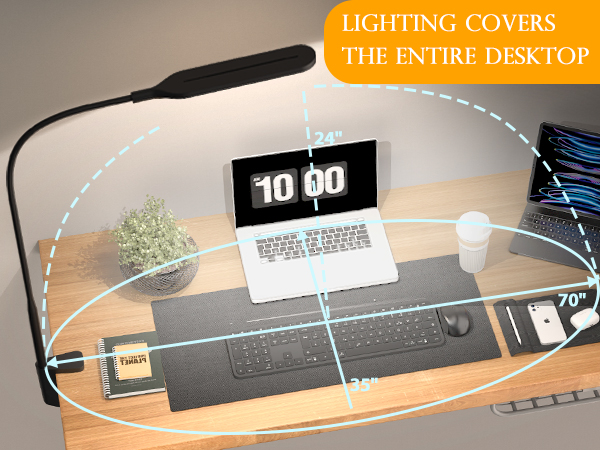 LED Desk Lamp for Home Office with Clamp