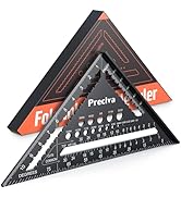 Preciva Carpenter Square 12 inch (1/16" Scale), Aluminum Alloy Rafter Square Multi-Purpose Carpen...