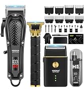 Hair Clippers for Men Professional, Cordless Complete Barber Kit with Electric Hair Clipper T-Bla...