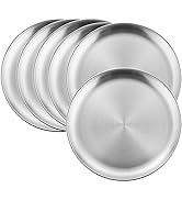 6-Piece 18/8 Stainless Steel Plates, HaWare Metal 304 Dinner Dishes for Kids Toddlers Children, 1...
