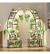 BACEKOLL Plant Stand Indoor with Grow Lights, 9 Tiered Metal Plant Shelf, 64