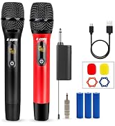 5 CORE UHF Wireless Microphones Karaoke 210 ft Range 2 Metal Handheld Microfono Inalambrico for S...