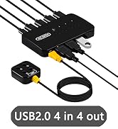 USB Switch 4 in 4 Out, USB Switcher Selector 4 Port for 4 Computer Share 4 USB Device Keyboard Mo...