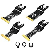 AMZBSAW 4 PCS Titanium Oscillating Tool Blade Metal Cutting, Multi Tool Blades for Metal Nails Ha...