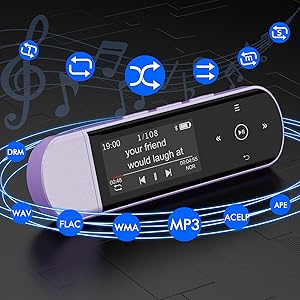 reproductor de musica USB MP3 Player with Bluetooth music player for kids digital audio player M4A