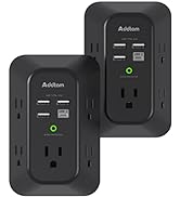 2 Pack USB Wall Charger Surge Protector, 5 Outlet Extender with 4 USB Charging Ports ( 1 USB C Ou...