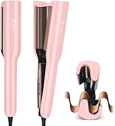 Aima Beauty 1 Inch Deep Wave Curling Iron Hair Crimper Waver Beach Waves Curling Wand, Memory Tim...