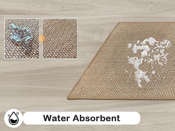 Absorbent kitchen rug