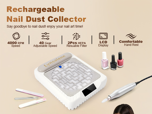 rechargeable nail dust collector