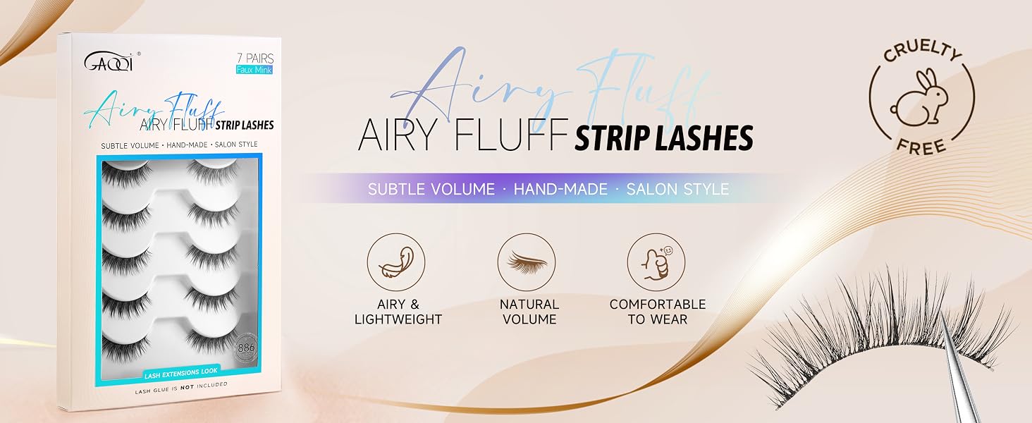 GAQQI False Eyelashes Wispy Lashes Strips