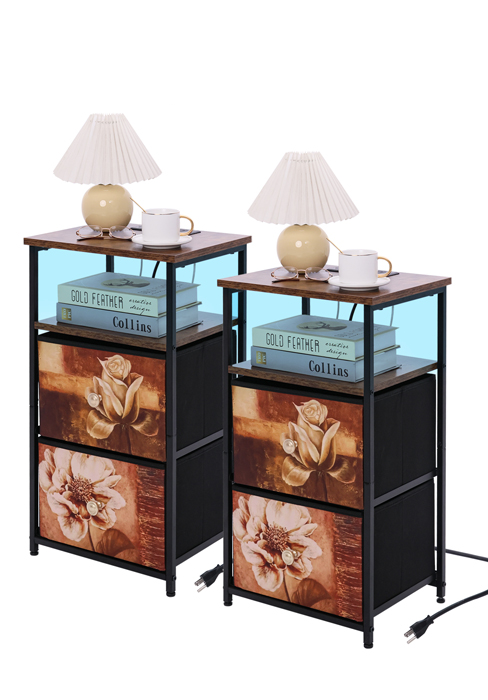  Nightstand with Charging Station