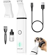 oneisall Dog Clippers with Double Blades,Cordless Small Pet Hair Grooming Trimmer,Low Noise for T...