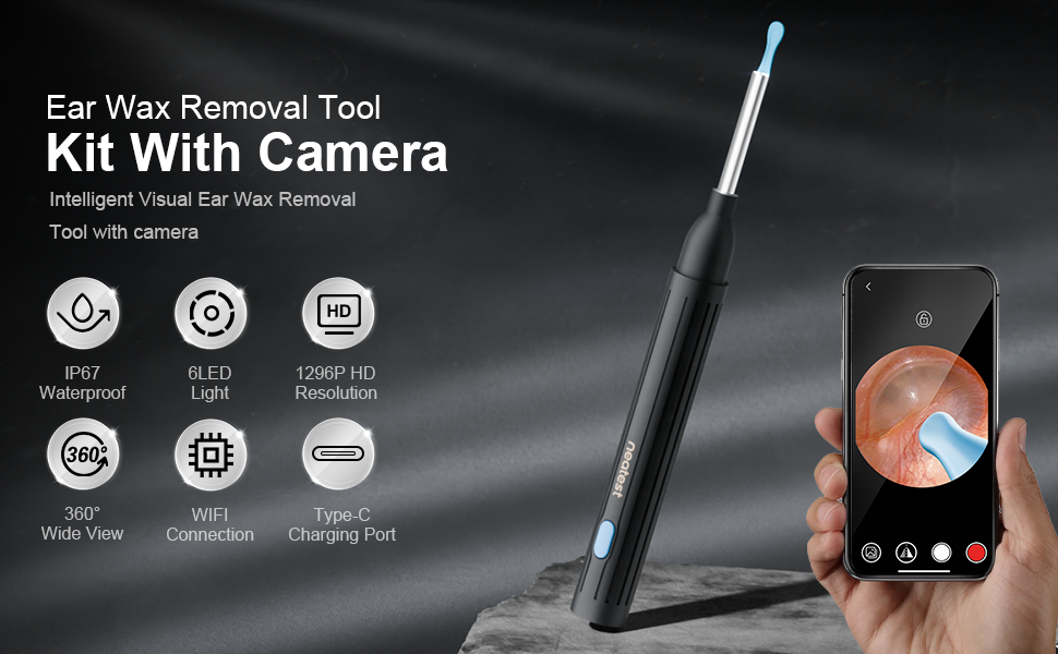 Ear wax removal tool kit with camera