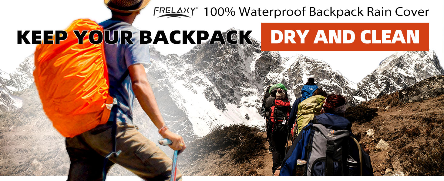 Frelaxy 100% Waterproof Backpack Rain Cover