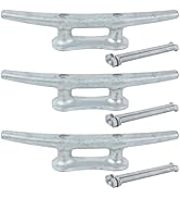 Dock Cleats 12 Inch 3 Pack, Hot Dipped Galvanized Cast Iron Boat Cleats, Boat Dock Cleats with Bo...