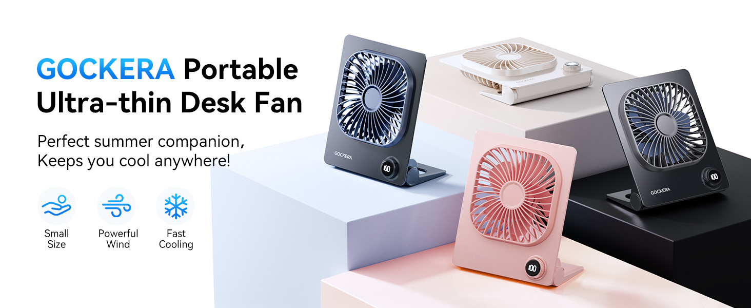small fan,GOCKERA portable desk fan usb fan lash fan personal fan office fan