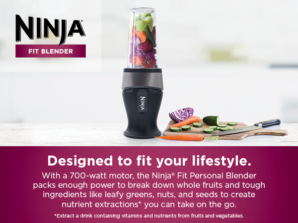 Designed to fit your lifestyle. With a 700-watt motor, the Ninja Fit Personal Blender