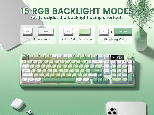 15 RGB BACKLIGHT MODES