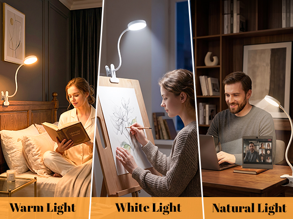 Clip on Lamp,10 RGB Colors+10 Brightness Clamp Light