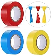 3 Pack Flagging Tape,Non-Adhesive Marking Tape Surveyors Tape Neon Marking Tape Non-Adhesive Tape...