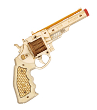 ROKR 3D Wooden Puzzles for Adults 275pcs Submachine Shooter Rubber Bands Wood Crafts DIY Building Mo...