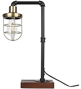 Steampunk Table lamp, Industrial Table lamp, Rustic Edison Light Bulb, cage Shade Table lamp (B-B...