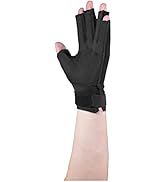 OTC Resting Splint Glove, 5 Finger Semi-Rigid Splints, Open Tips, Black, Left Hand, Medium