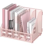 SUPEASY Desk Organizers Metal Desk Magazine File Holder with 5 Vertical Compartments Rack File Or...