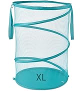 Mesh Popup Laundry Hamper 115L Collapsible Laundry Basket No Lid Extra Large Capacity Foldable Cl...