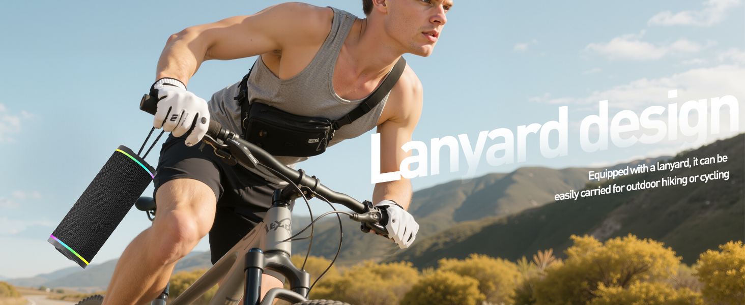 Equippedwith a lanyard, it can be easilycarried foroutdoor hiking orcycling