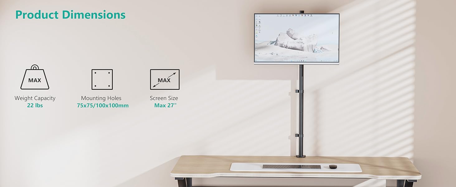 monitor arm tall vivo single monitor arm desk mount pole monitor mount