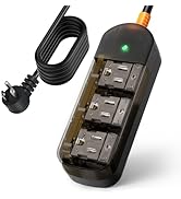 Outdoor Power Strip Weatherproof, 6 FT Extension Cord, 3 AC Outlets, Waterproof Surge Protector, ...