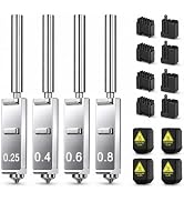 HIKUDIY 4-Pack Hardened Steel Nozzles for Anycubic Kobra S1 Max, 0.2mm 0.4mm 0.6mm 0.8mm Quick-Sw...