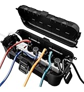 RESTMO Outdoor Electrical Box, IP54 Weatherproof Extension Cord Cover with 6 Cable Entry Ports, W...