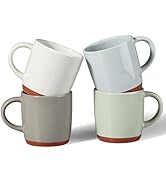 E-far Ceramic Coffee Mug Set of 4, 12oz Stoneware Coffee Cup with Handle, Porcelain Tea Cups, Mod...