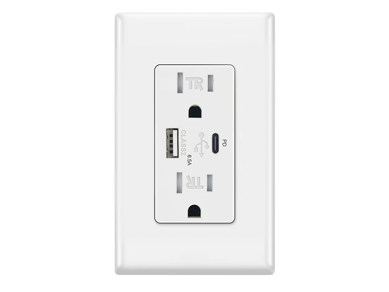 USB type c 65W wall outlet Tamper-Resistant the security mechanism within the outlet