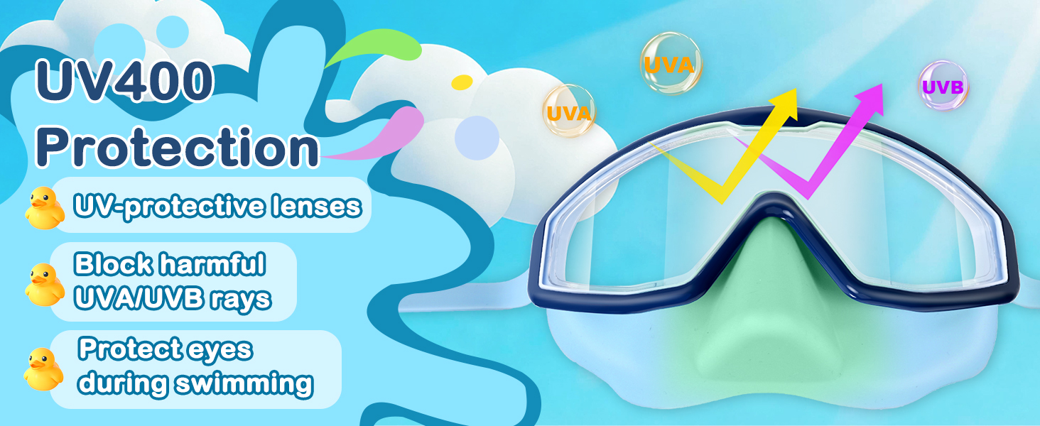 kids swim goggles with nose cover