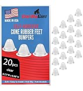 Cone Shaped Clear Rubber Bumpers - 20 PC - Made in USA - Rubber Feet Spacers for Electronics, Com...