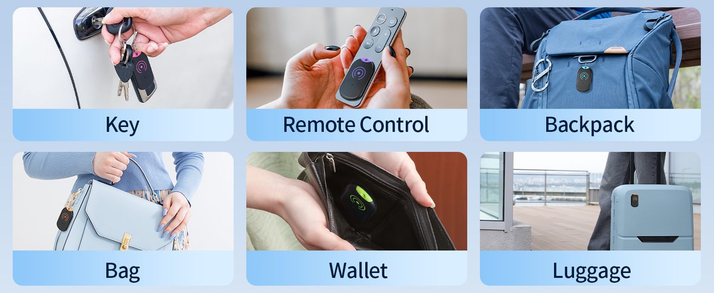 Esky Ultra Slim Key Finder, TV Remote Finders Locator with 80dB Sound 6 Receivers Wallet Trackers