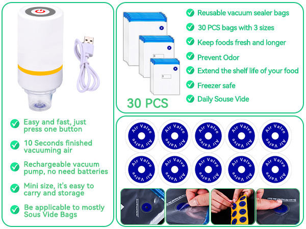 Complete 42 PCS Sous Vide Vacuum Sealer Set