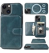 Bocasal Wallet Case for iPhone 13 Compatible with MagSafe Magnetic RFID Blocking Detachable Premi...