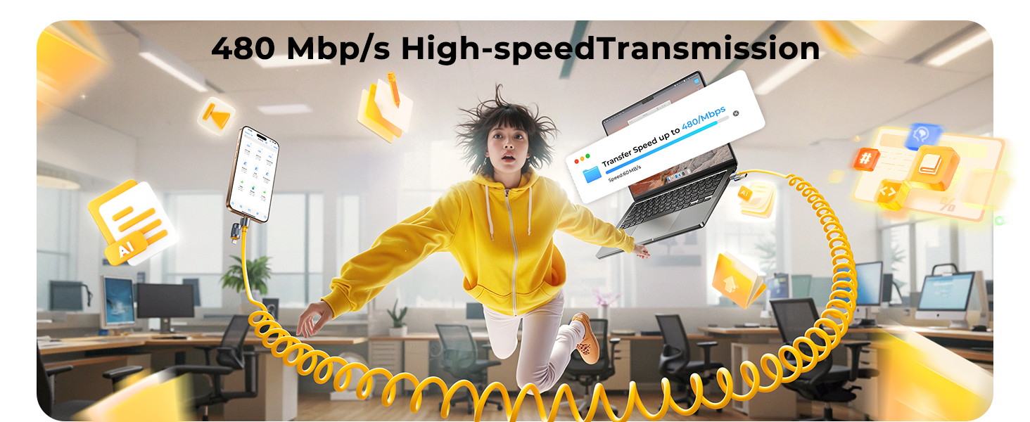 jixivor 4 in 1 usb c cable 60W compatiblle with Lightning cable multi cords