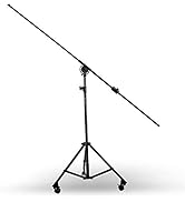 AxcessAbles Heavy Duty Microphone Boom Stand with Weighted Tripod Base | 80-inch Height Overhead ...