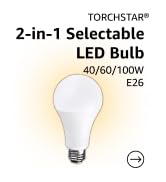 TORCHSTAR 3-Way LED Bulb A21, 3 Way LED Light Bulbs 40/60/100W Equivalent, UL Listed, Flicker Fre...