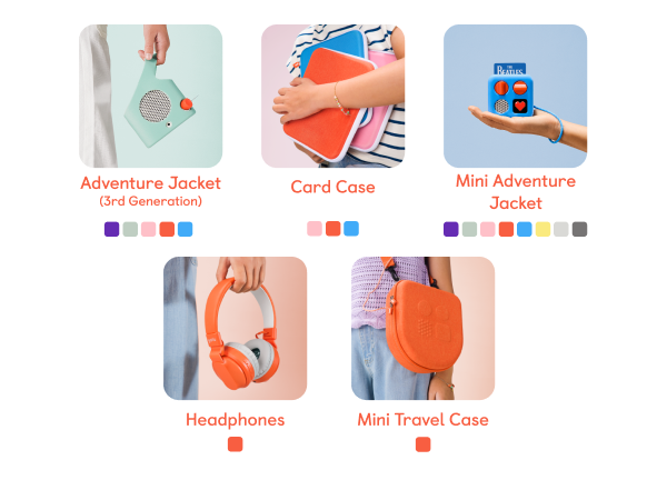 childrens audio player accessories card case headphone travel case radio stories music podcast learn