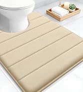 OLANLY Memory Foam Toilet Rugs U Shaped 24x20, Super Soft Absorbent Contour Bath Rugs, Quick Dry,...